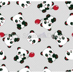 Tecido Tricoline Ursinho Panda