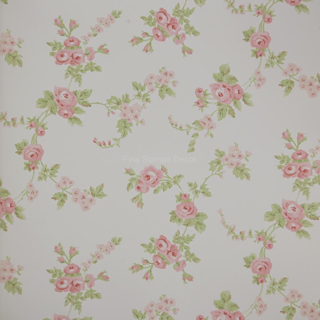 papel de parede branco floral