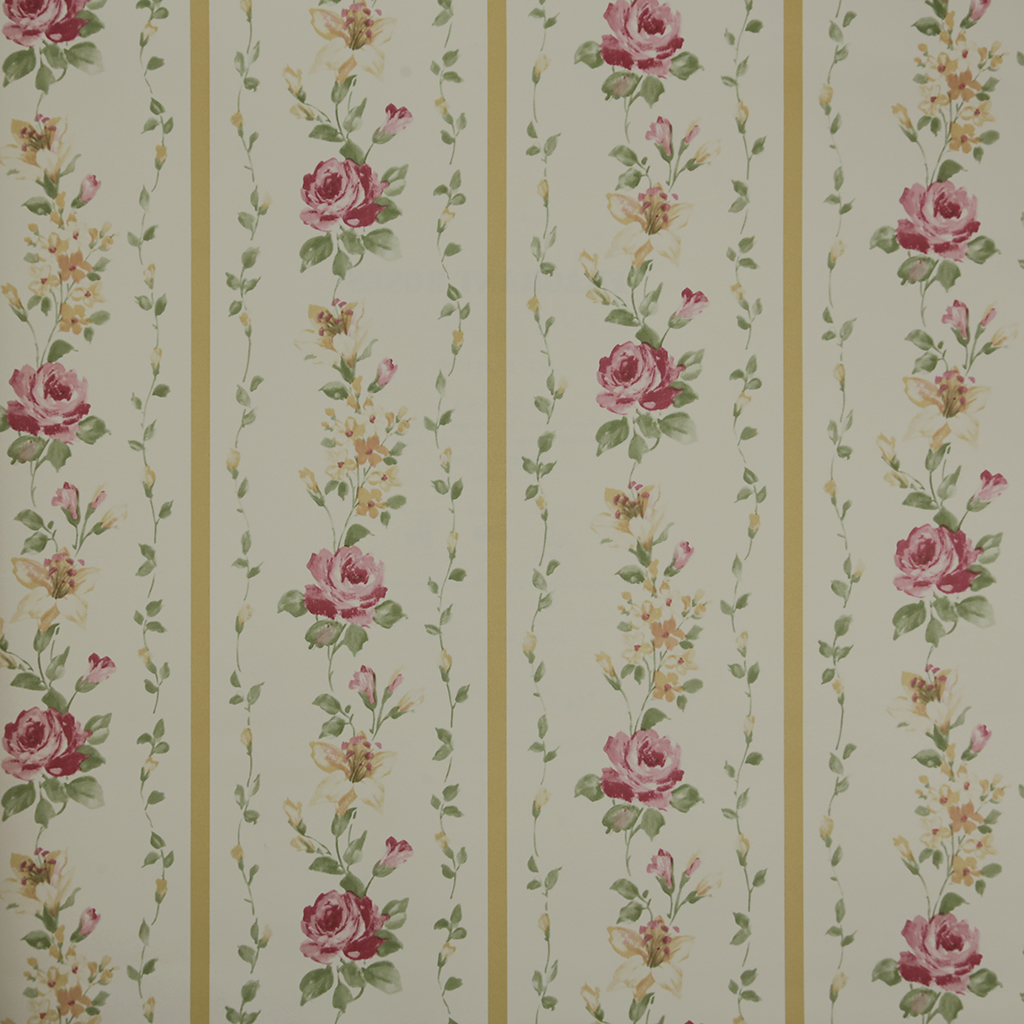 Papel de Parede Listrado Floral