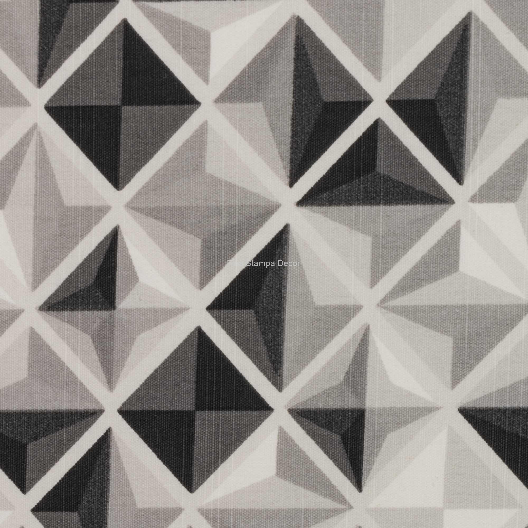 Tecido Linho Geométrico Cinza