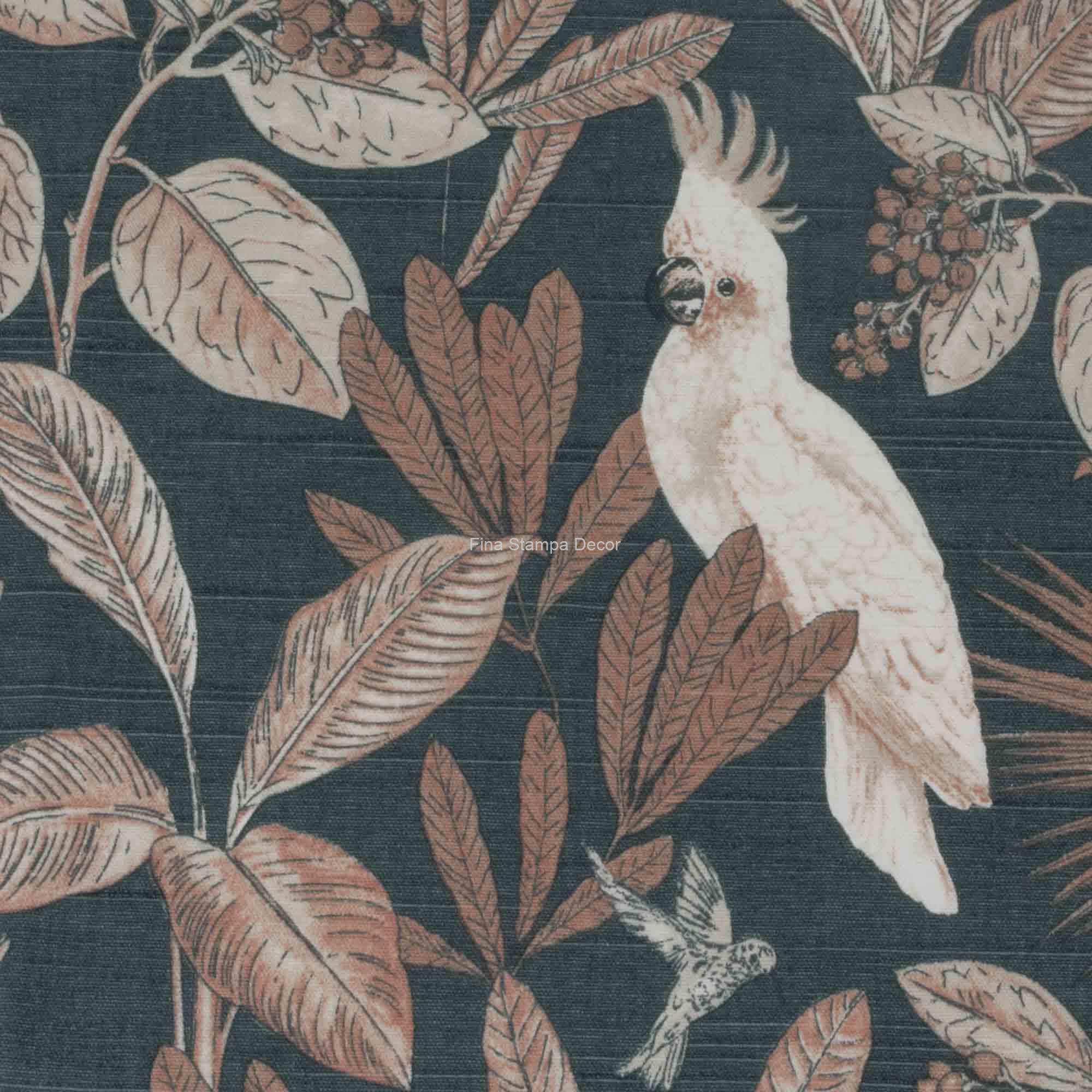 Tecido Linho Pássaros brancos