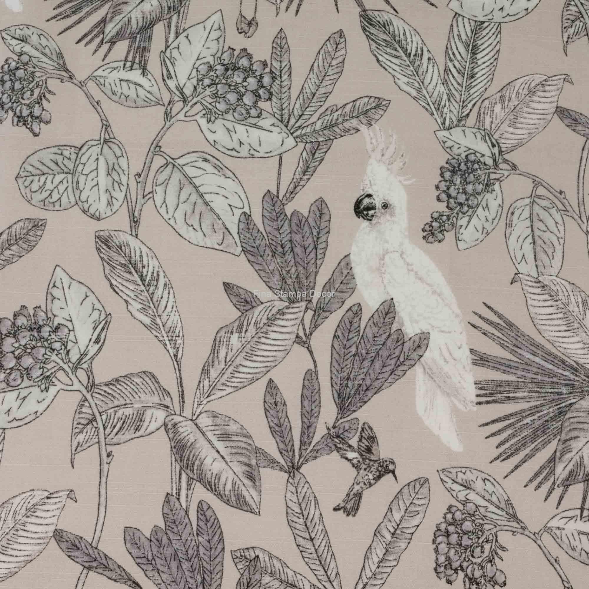 Tecido Linho Estampa Pássaros