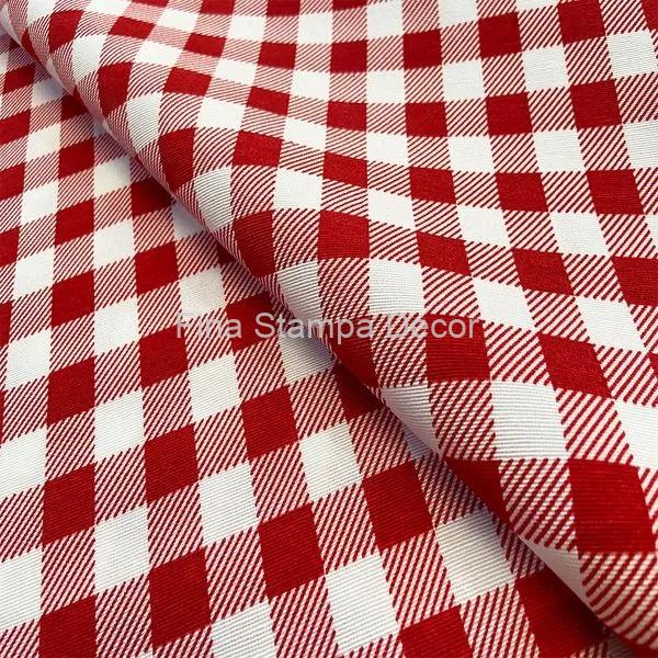 tecido xadrez vermelho e branco