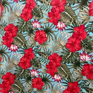 Tecido Belize Hibisco Vermelho
