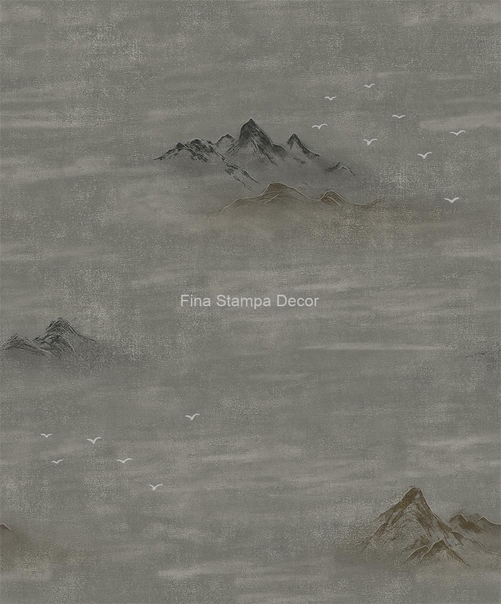 papel de parede estampa montanhas