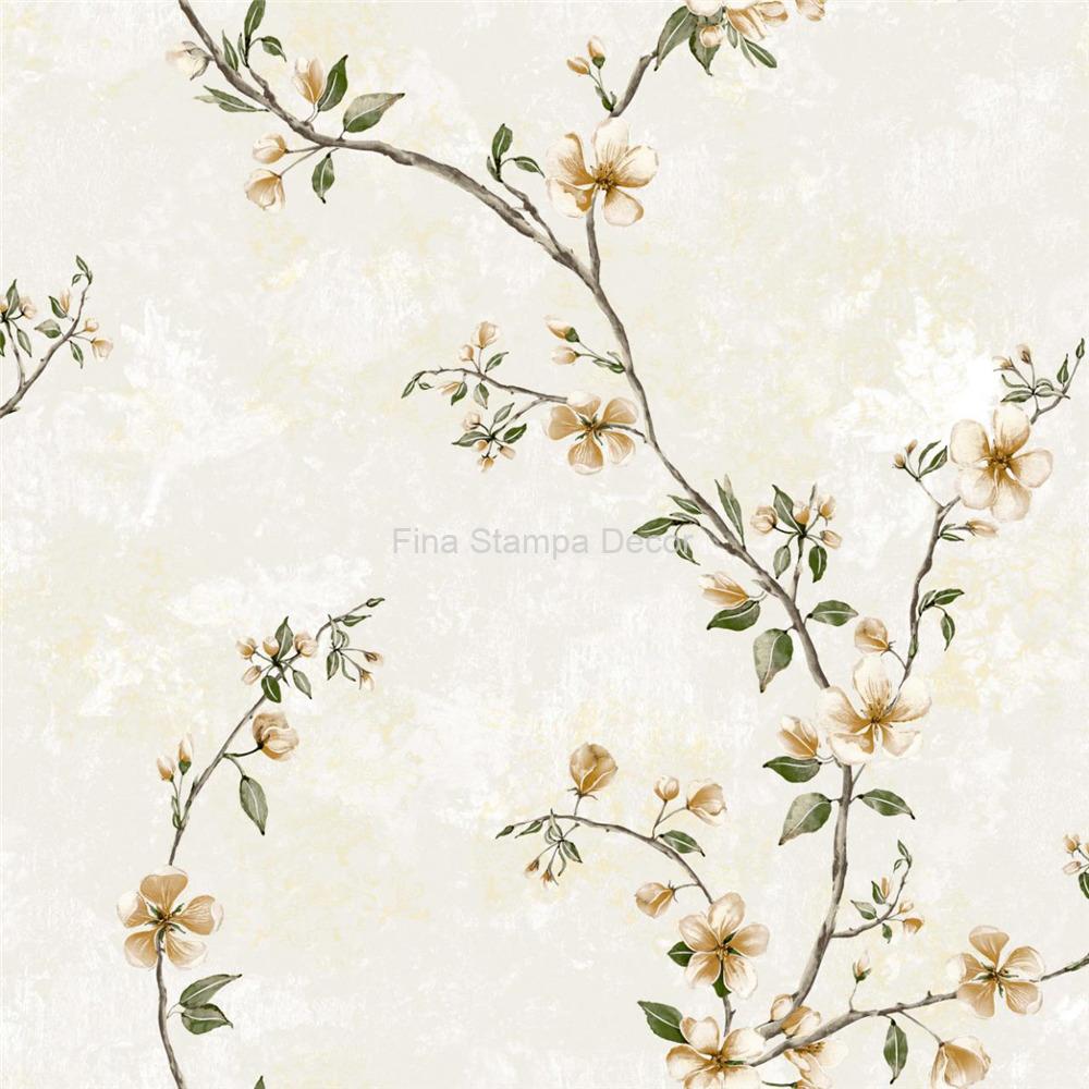 papel de parede marfim floral