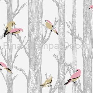 Papel de Parede Estampa Pássaros