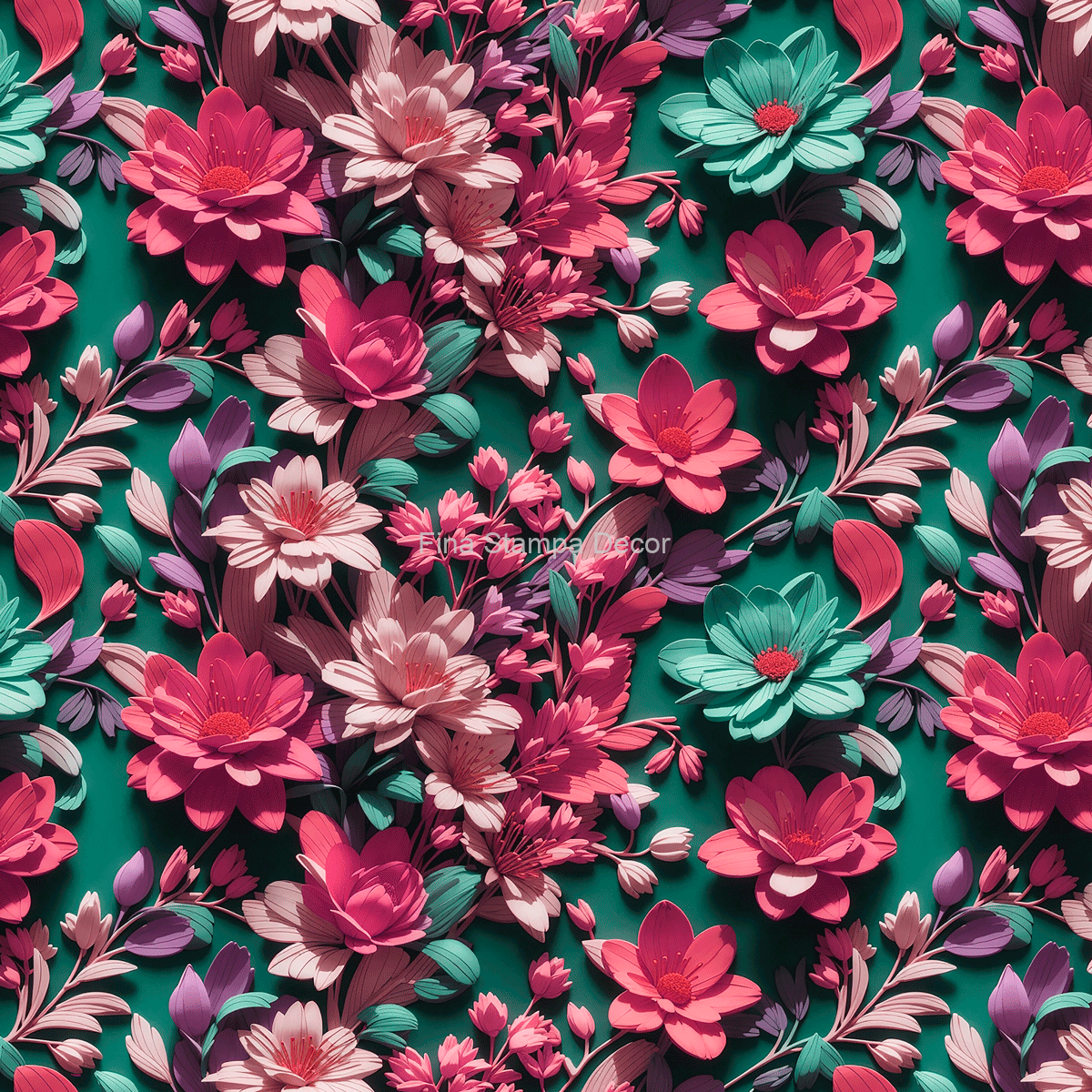 sarja impermeável estampada floral 3D