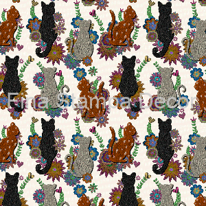 Sarja Impermeável Estampada Gatinhos