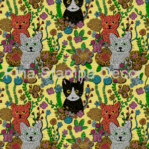 sarja impermeável estampada gatinhos