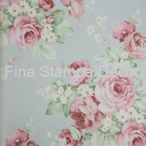 Papel de Parede Azul Rosas