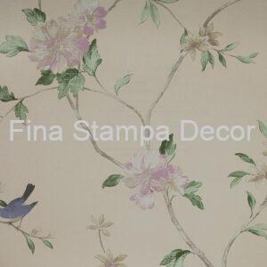 Papel de Parede Bege Pássaros