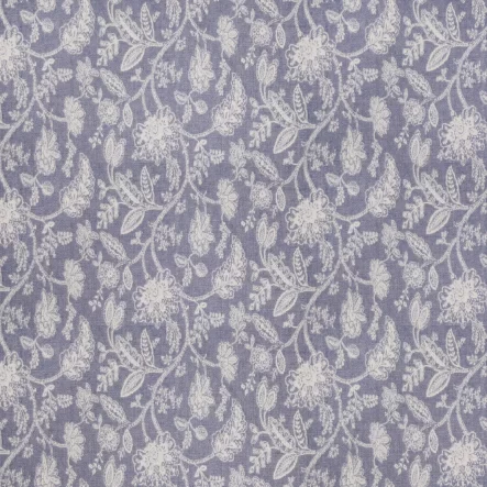 tecido jacquard floral azul