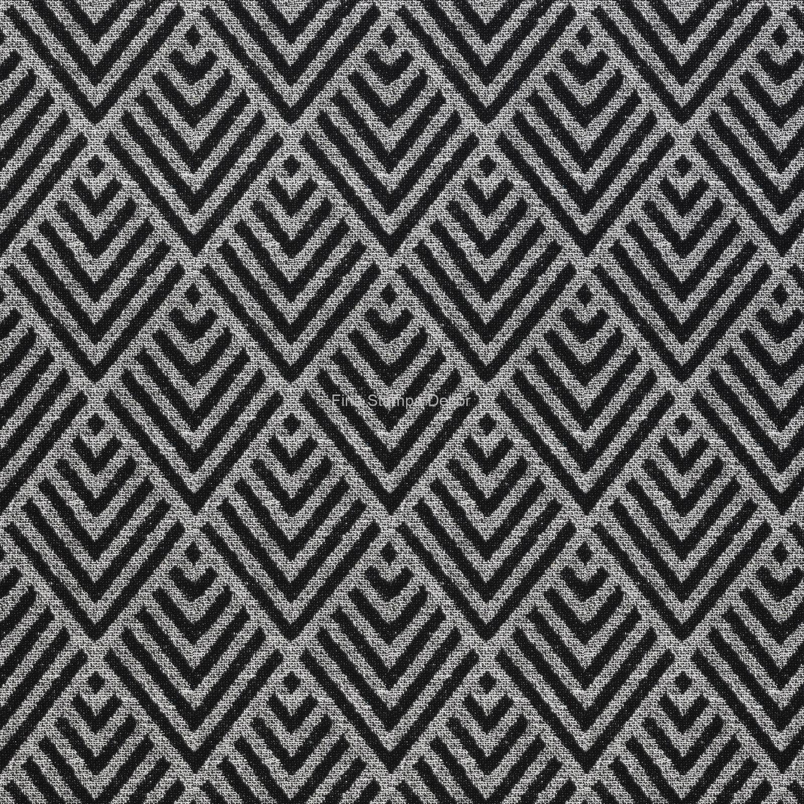 tecido jacquard geométrico preto