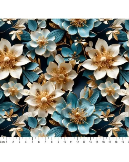 sarja impermeável floral azul
