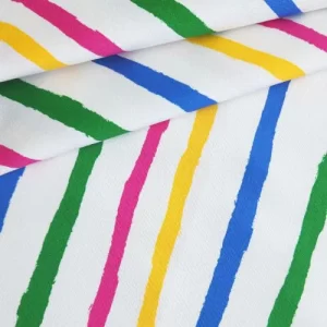 Tecido Sarja Listras Coloridas