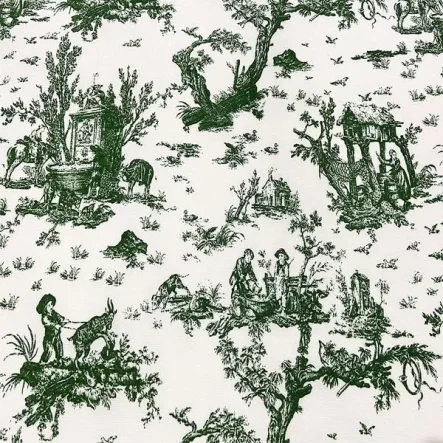 tecido toile de jouy verde