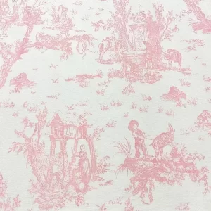 Tecido Toile de Jouy Rosa