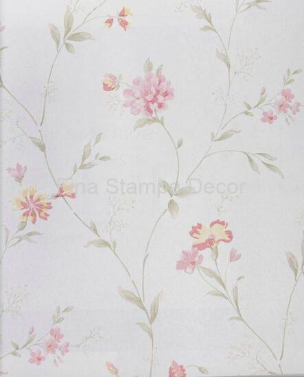 papel de parede floral rosa