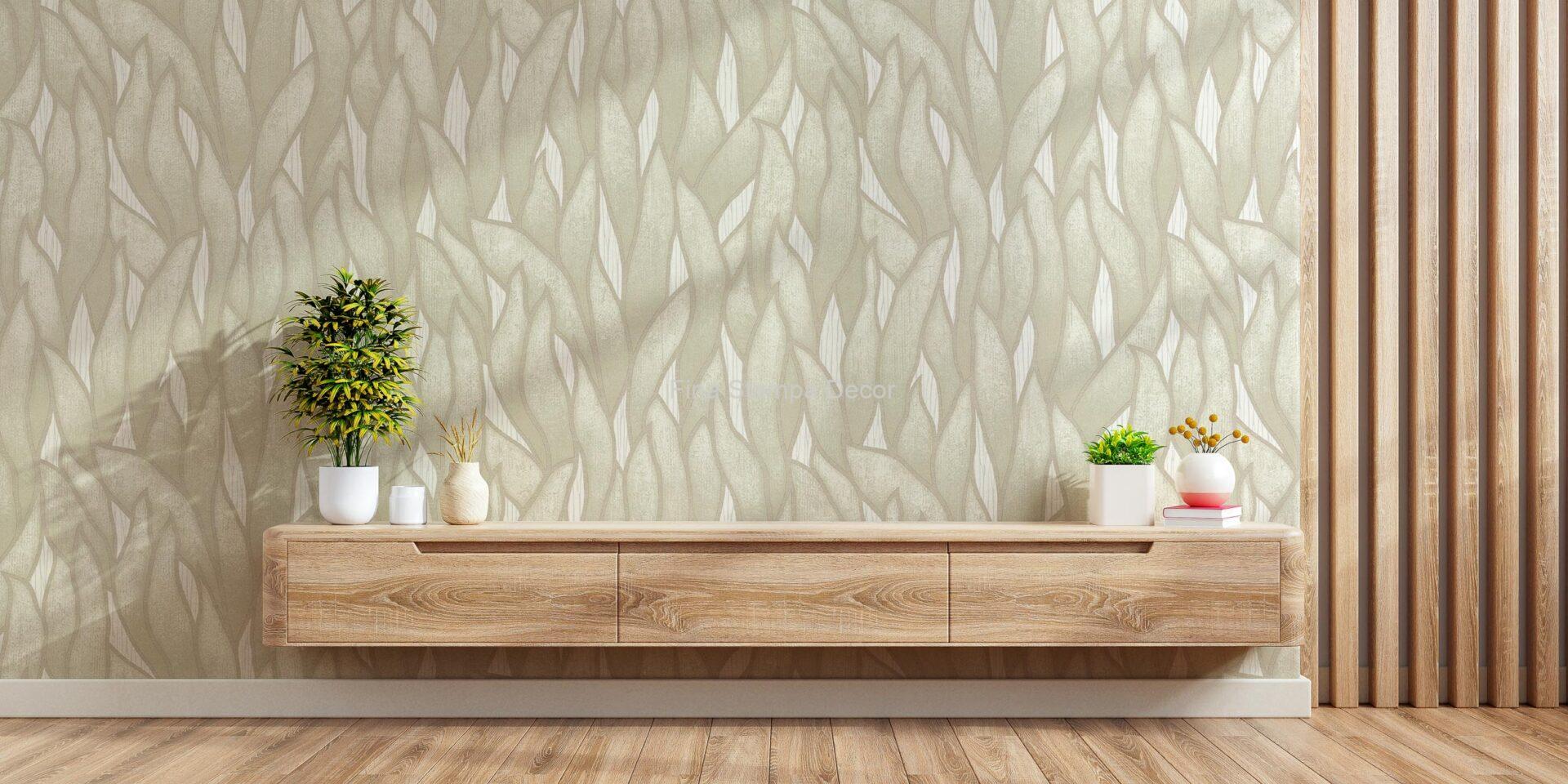 Papel de Parede Folha Bege - Imagem 2