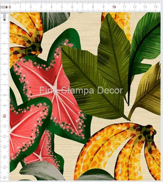 sarja impermeável folhas e bananas