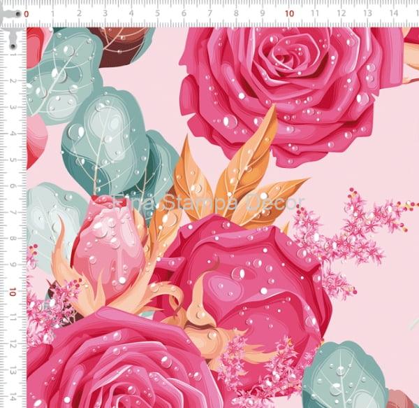 sarja impermeável estampa rosas