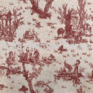 Linho Toile de Jouy Vermelho