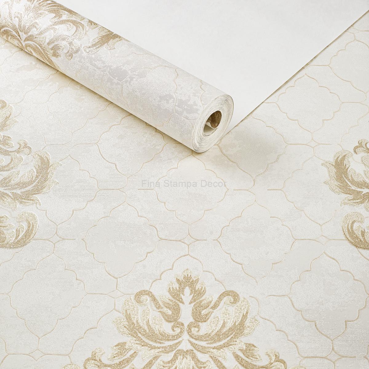 Papel de Parede Adamascado Bege - Imagem 3