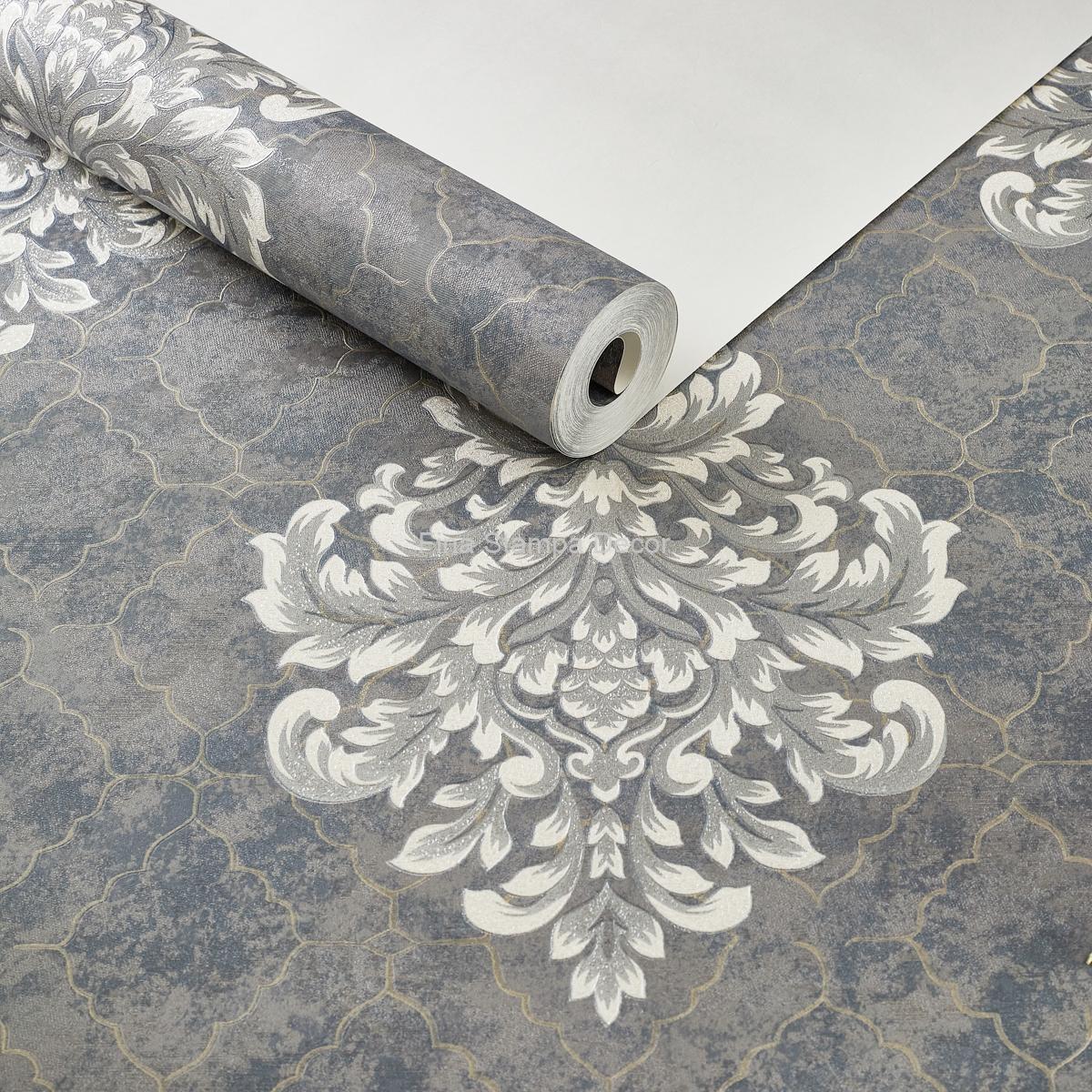 Papel de Parede Adamascado Cinza - Imagem 2
