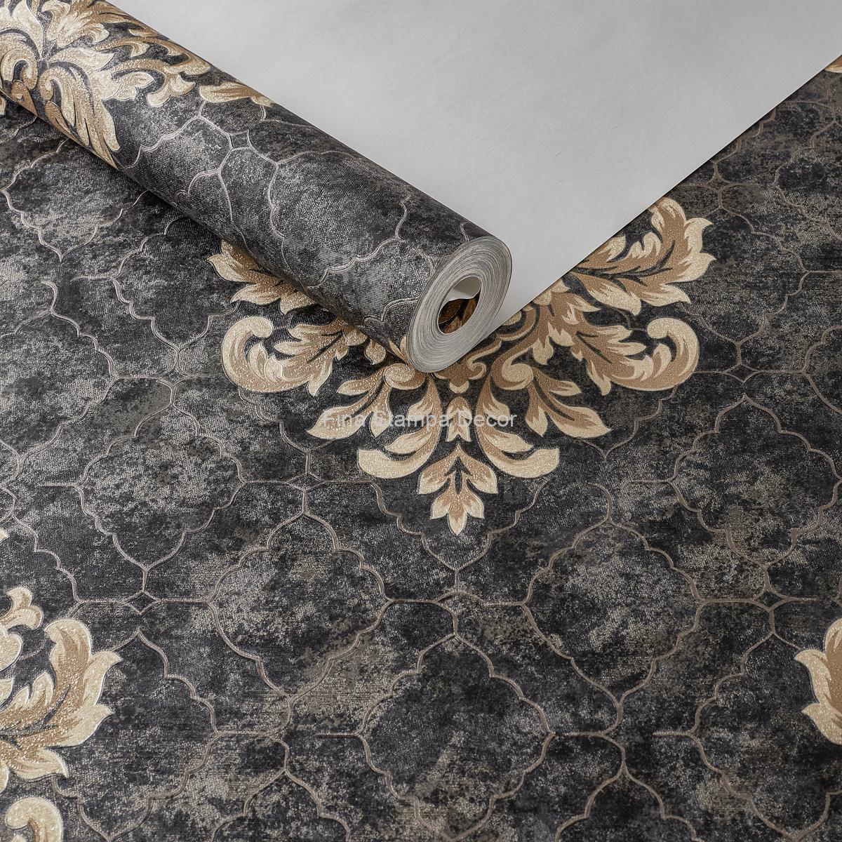 Papel de Parede Adamascado Cinza - Imagem 3