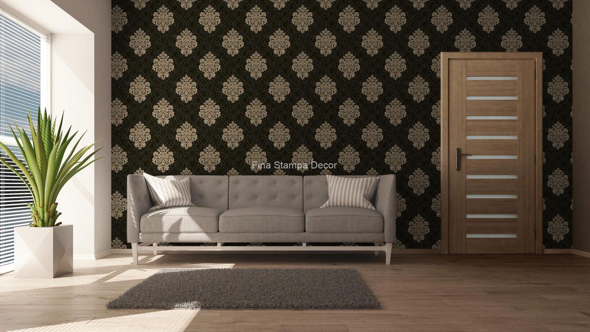 Papel de Parede Adamascado Cinza - Imagem 2