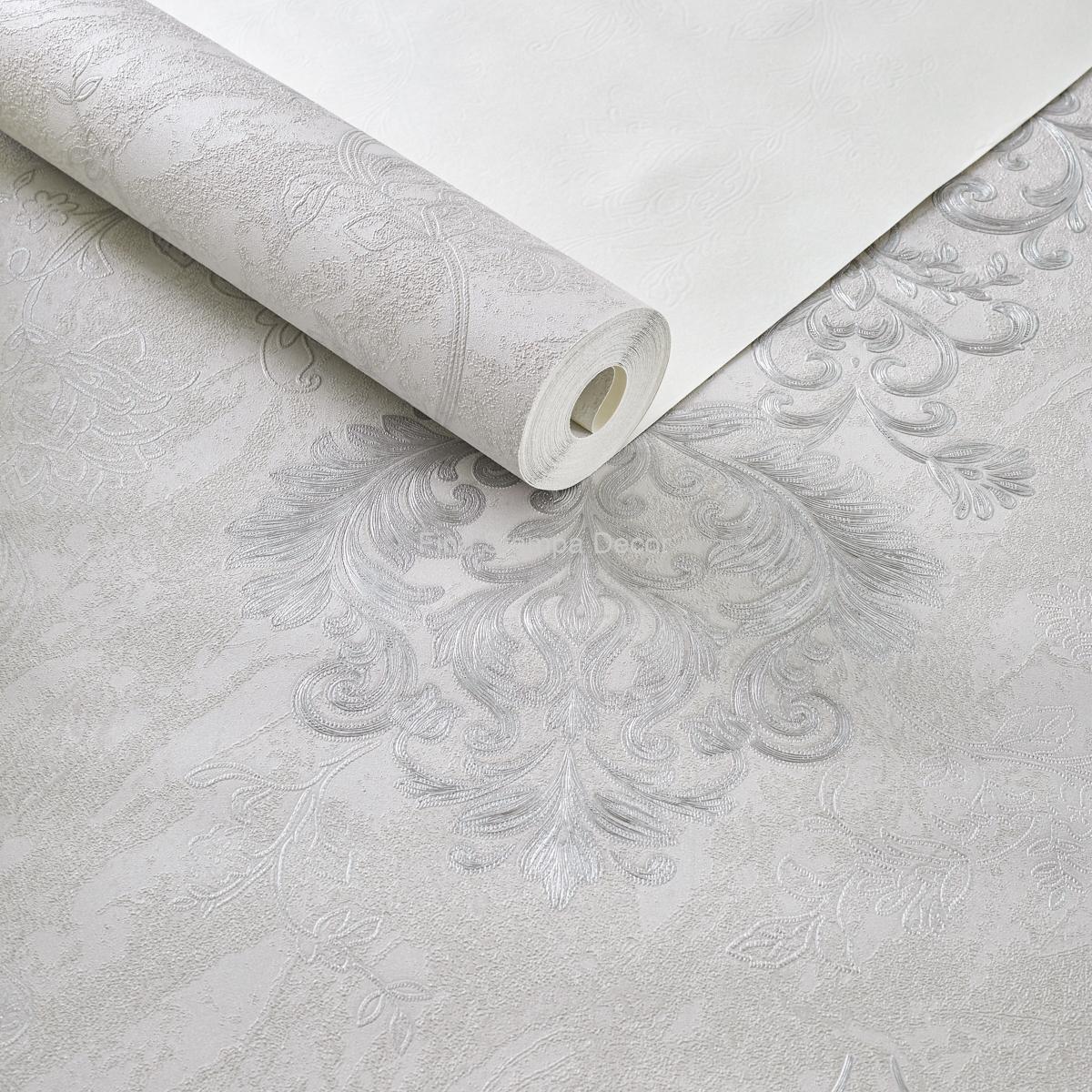 Papel de Parede Cinza Adamascado - Imagem 2