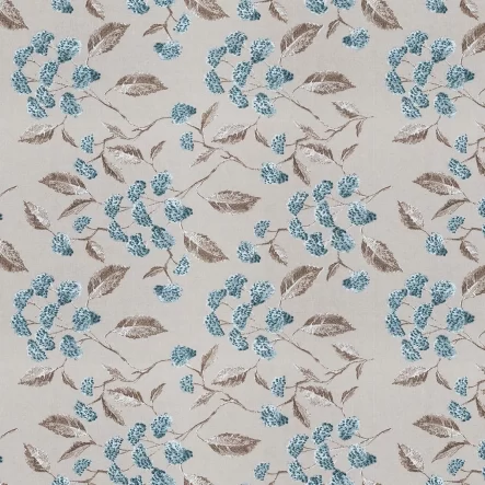 tecido jacquard floral azul