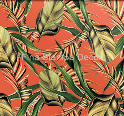 tecido impermeável laranja folhagens