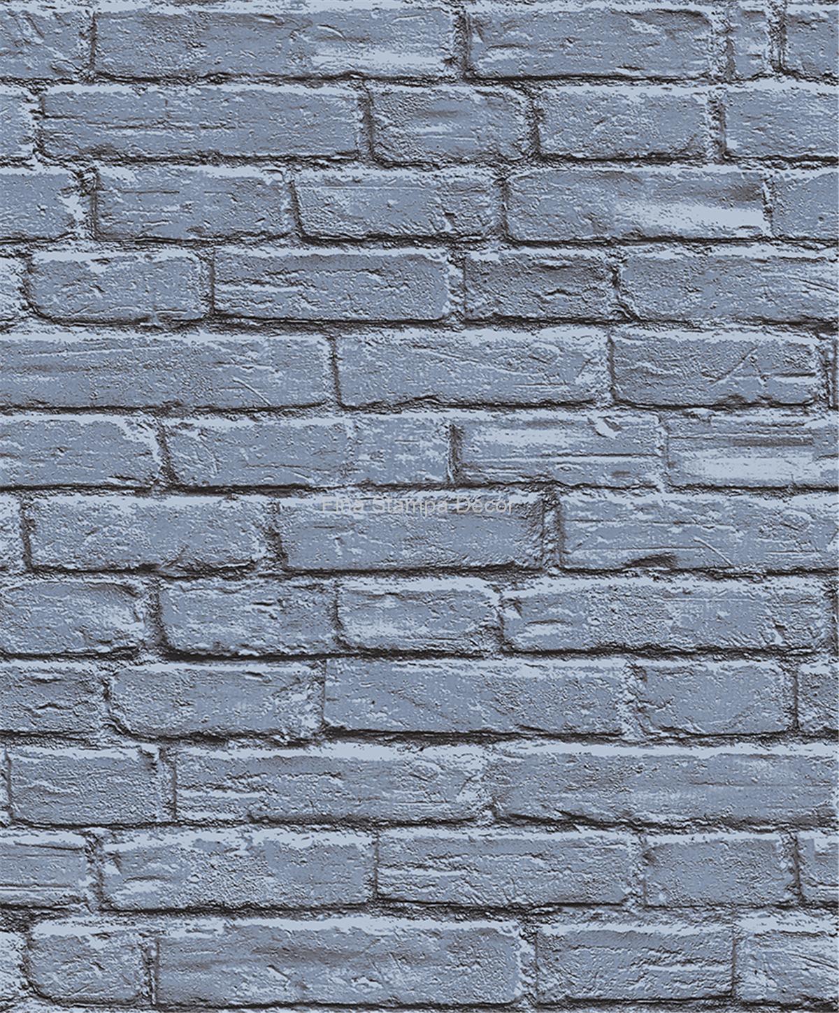 papel de parede tijolinho azul