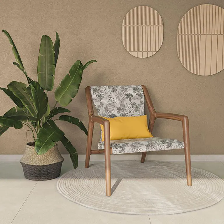 Tecido Impermeável Folhagem Cinza - Imagem 2