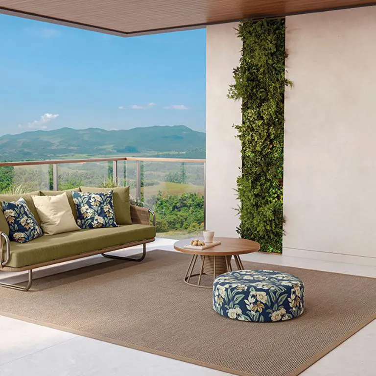 Tecido Impermeável Azul Floral - Imagem 2