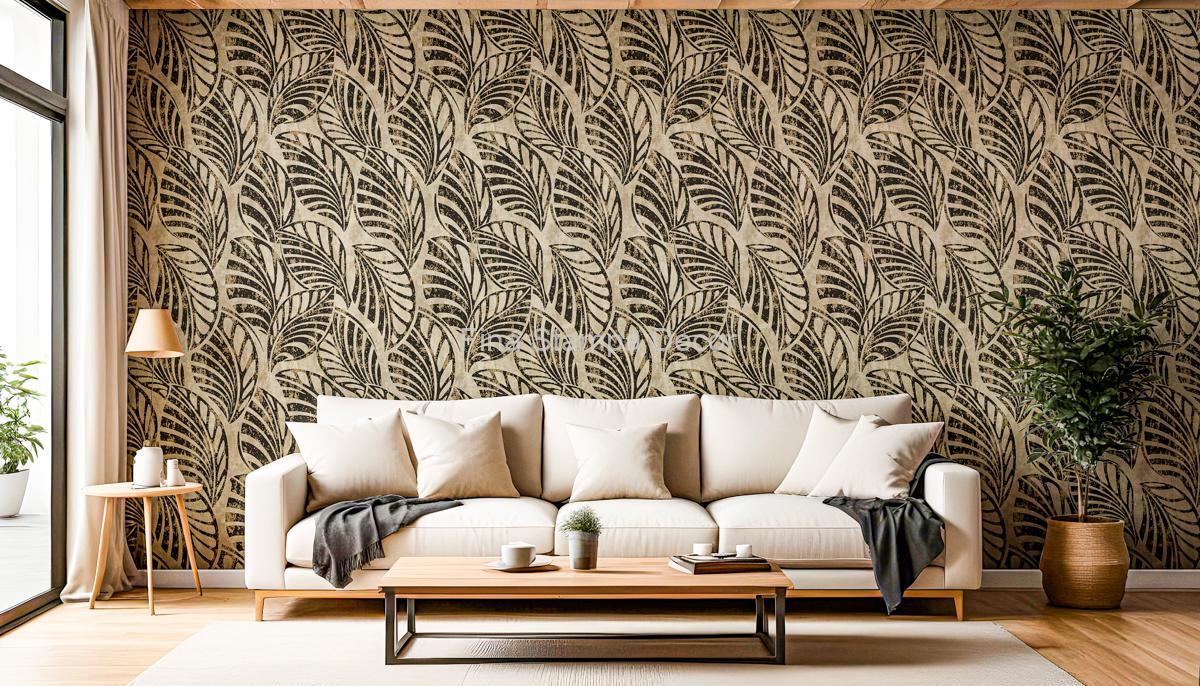 Papel de Parede Folha Preta - Imagem 3