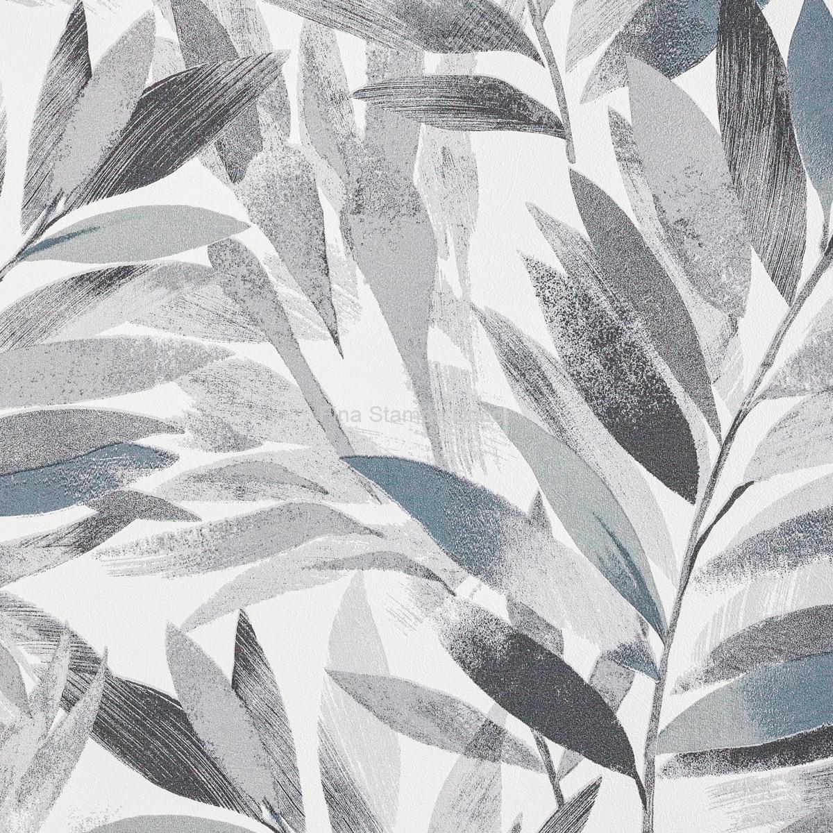 papel de parede folhas acinzentadas