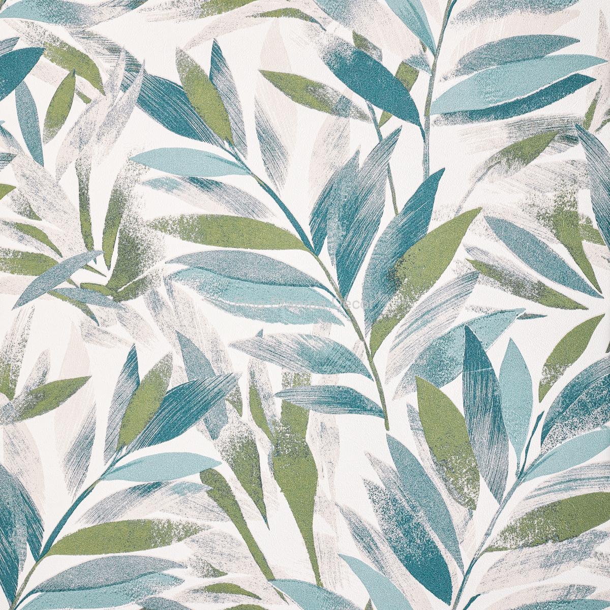 papel de parede folhas azuladas