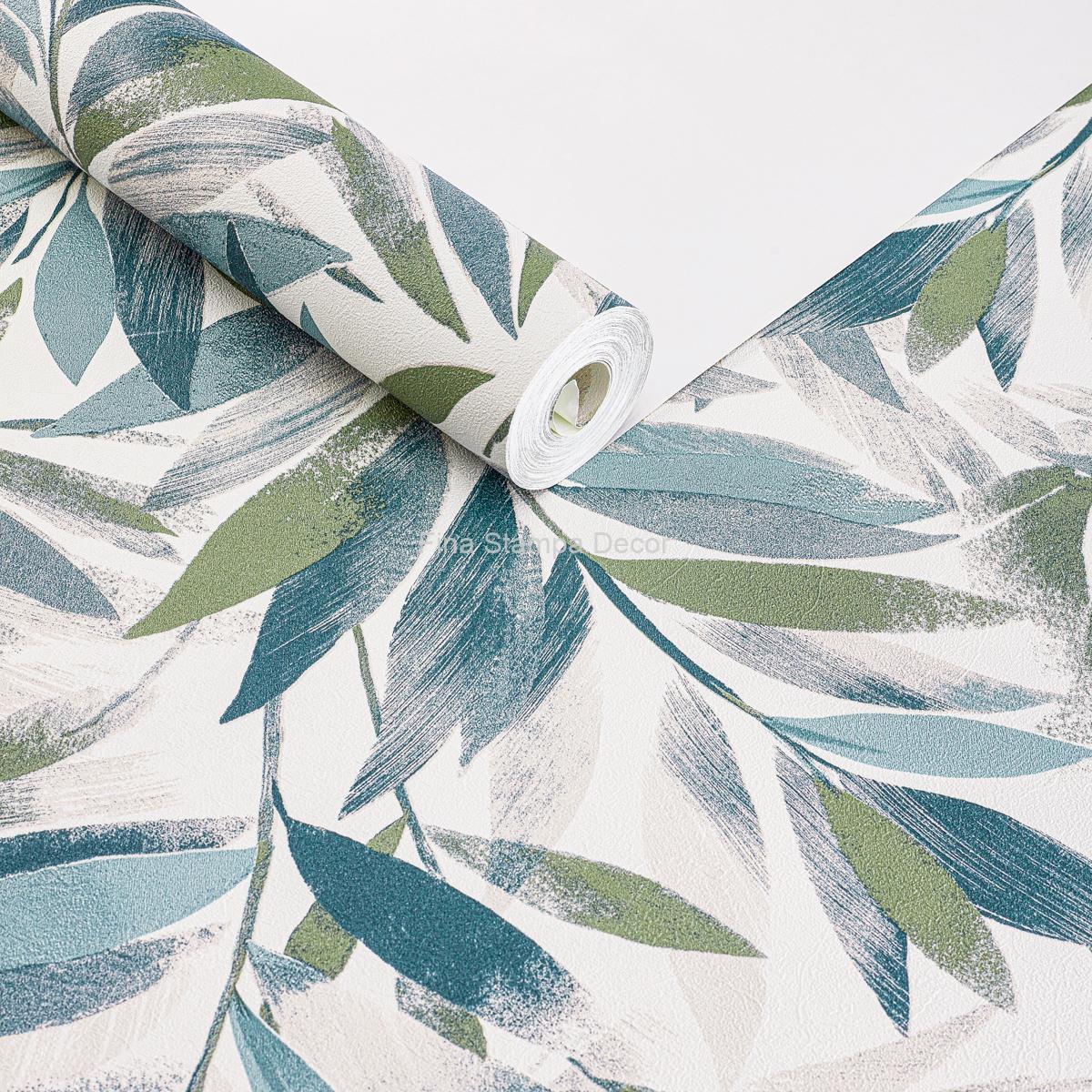Papel de Parede Folhas Azuladas - Imagem 2