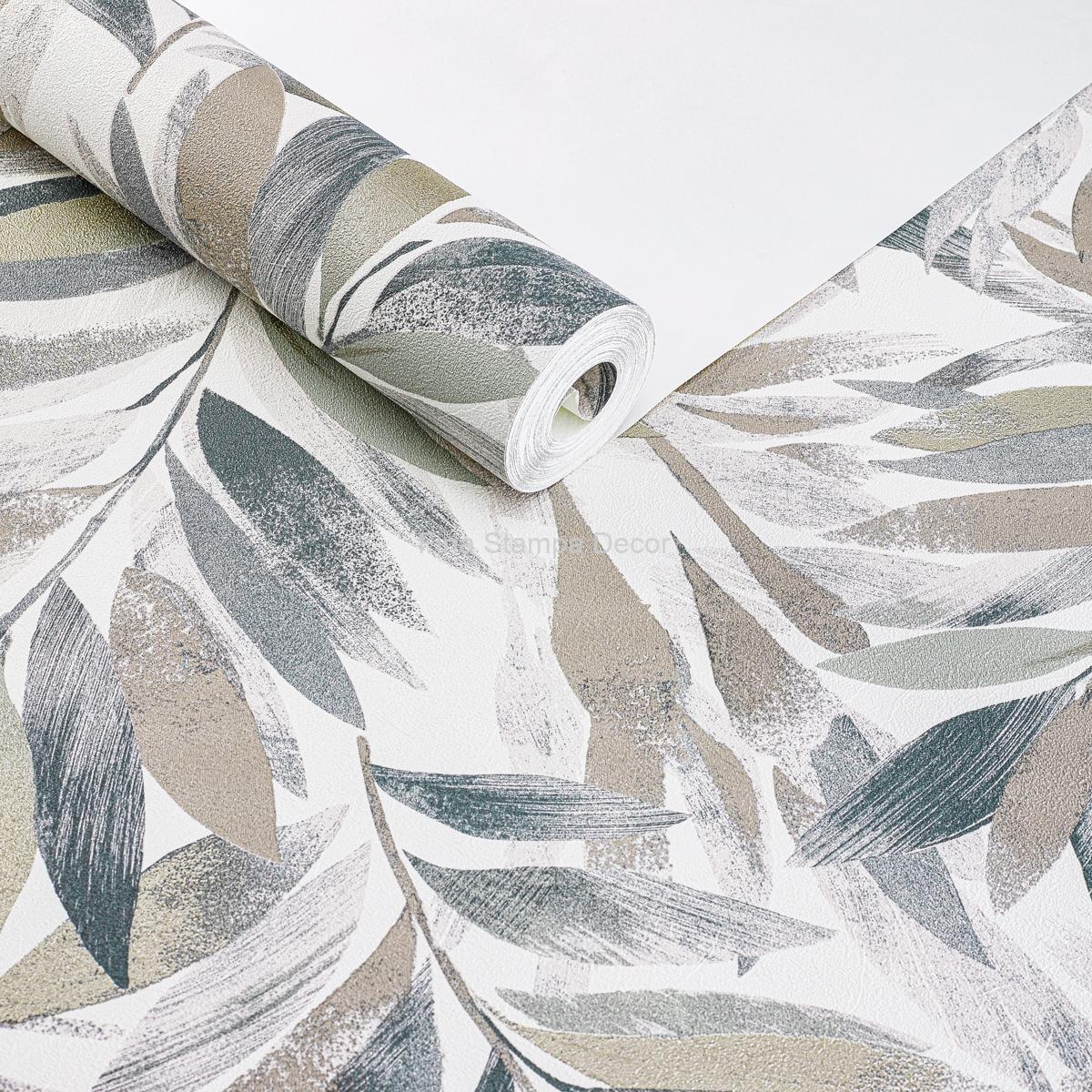 Papel de Parede Branco Folhas - Imagem 2