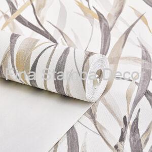 Papel de Parede Folhas Acinzentadas