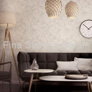 Papel de Parede Folhagem Bege