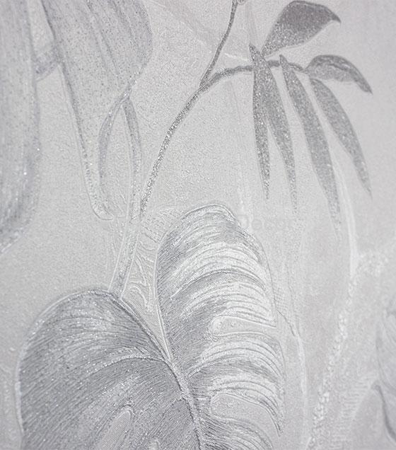 papel de parede folhagem cinza