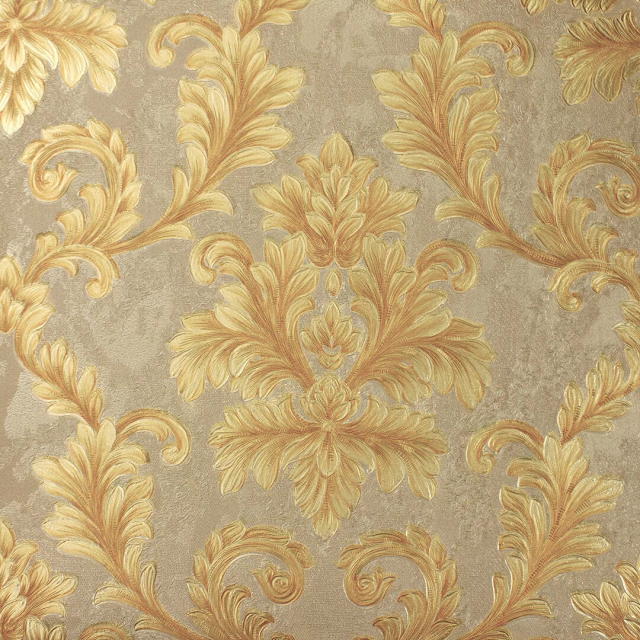 papel de parede estampa adamascada