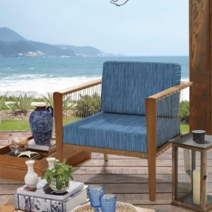 Tecido Impermeável Azul Riscas