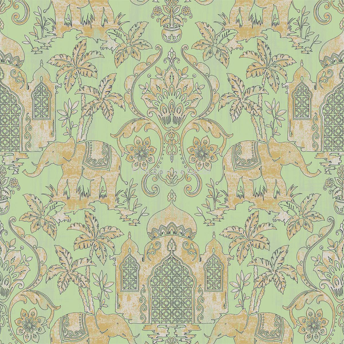 papel de parede indiano verde