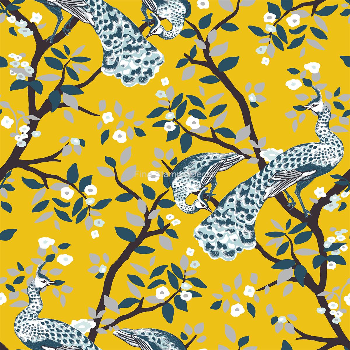 papel de parede flores e pássaros