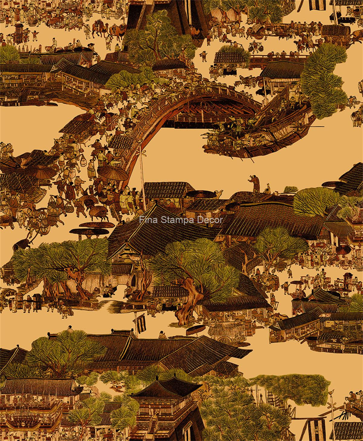 papel de parede vintage oriente